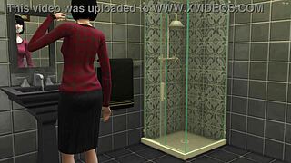 japanese stepmom catches stepson masturbating, gets horny, and fucks him in his room - asian mother-in-law and stepson