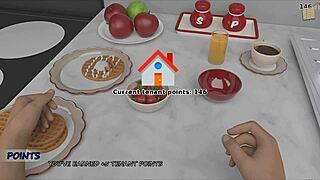 Jessy says, 'My feet make John cum on my chest.'