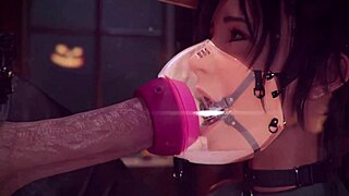Futa Lara Croft in Halloween-themed animated porn video from Wildeer Studio