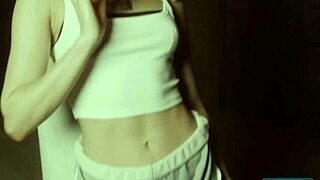 Blonde centerfold Amelia with perfect big ass gets naked after basketball