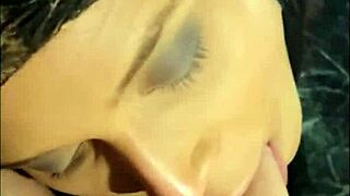 Tranny Performs Upside Down Deepthroat on Boyfriend's Cock