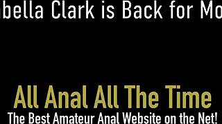 Isabella Clark Takes Huge Pink Dildo And Hard Man Meat Up Her Ass