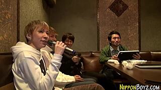 Japanese gay men engage in orgy with blowjobs, handjobs, and mutual masturbation