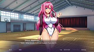 In this hentai threesome, who's getting bound first in the game?