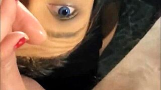 Tranny Performs Upside Down Deepthroat on Boyfriend's Cock
