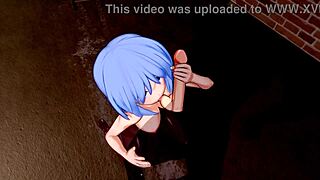 3d hentai girl with big tits and ass gets blowjob, handjob, and creampie.