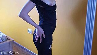 Young couple engages in intimate and rough hardcore sex with striptease and orgasm.