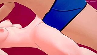 i'm undresing gwen in bed to fuck her beter in this adult hentai