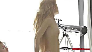 Real redhead russian teen exposes pussy boldly.