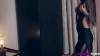 Tall brunette gets banged by step-father in family taboo group.