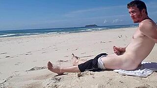 Beach Jerk Off Session Goes Wild