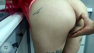 she touches me in the kitchen for some fun outdoor massage.