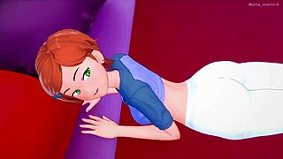 i'm undresing gwen in bed to fuck her beter in this adult hentai