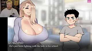 Mom lands you a job with the milf next door sucking