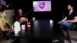 Arthur Aily in sheer red overcomes fear of limp cock in gay porn therapy session!