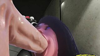 Blowjob in the parking lot part 2 features 3d hentai with cumshot and creampie