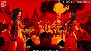 Anime hentai features fat curvy big tits in ripped clothes.