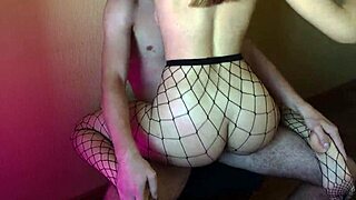 Juicy Ass in Pantyhose Fucked Hard in Mesh by Big Cock