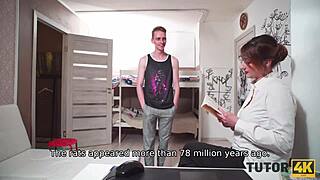 Angry student seduces strict tutor in hardcore lesson