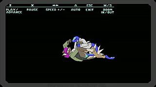 Predation game scenes with furry characters.