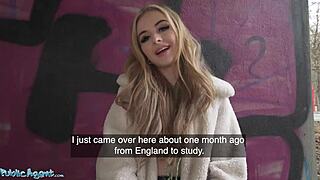 Blonde Brit Babe Blows and Fucks Outdoors in Public POV