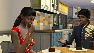 Indian step mom fucks two sons first time.