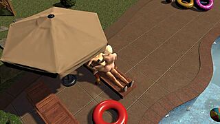 Beautiful Zelda swims in the pool and enjoys some intimate fun