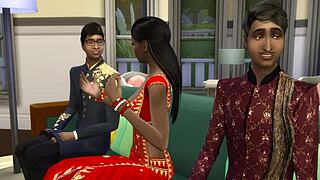 Indian step mom fucks two sons first time.