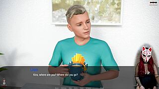 A gay sexy college guy meets a playful fox in a visual novel game