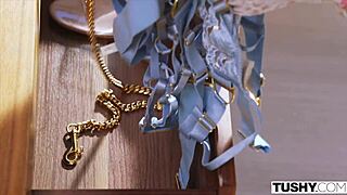 Submissive beauty alex rides in lingerie dp