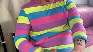 Horny college guy talks dirty while masturbating his big cock