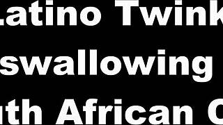 Leo's Interracial Latino Twink Swallows South African Cum