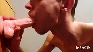 Gay twink joe nuts blows new dildo