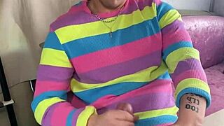 Horny college guy talks dirty while masturbating his big cock