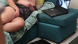 Stepsister Caught Watching Bukkake Gangbang with Me