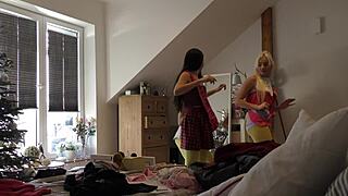 teen 18+s dancing at home voyeur