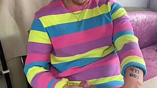 Horny college guy talks dirty while masturbating his big cock