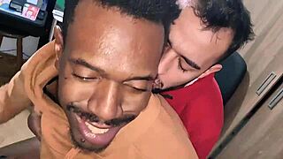 Rafael Bolt moans loudly during bareback interracial sex.