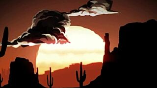 Big tits cowgirl rides monster cock in wild west