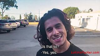 Straight talking Latina teen gets down and dirty for cash in gay sex video