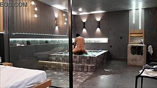 wild sex in bathtub, brunette can't handle it!