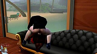 Blonde and Brunette Share Big Cock in Beach Threesome