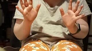 in a homemade setting, nasty dirty feet with socks and toes get kinky attention