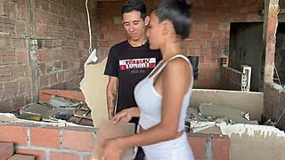 i fuck my boss's huge ass and pussy for the first time cumming inside close up