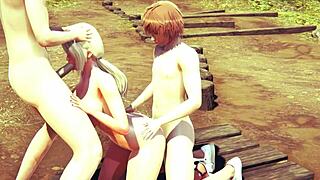 naruto hentai - tsunade blowjob and threesome sucking and fucking with creampie and cum in her mouth - anime manga japanese asian game porn