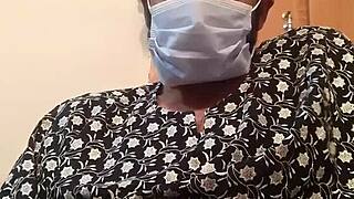 Hot gay masturbation in wife's silk gown feels wild