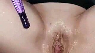 Velvet Rain On The Edge And Squirts With Huge Toy