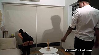 Kinky Latina Neighbor Blows and Milks Fat Dick on Camera