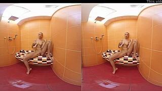 Blonde karol lilien gets hot for cock in shower masturbation and room doggystyle.