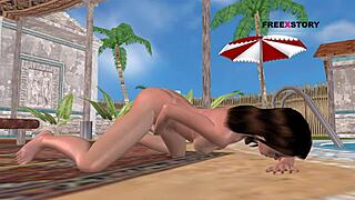 Cute Girl in 3D Cartoon Gets Fingered